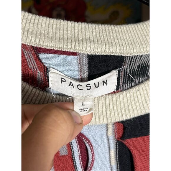 Pacsun 3D Textured Knit Long Sleeve Multi Color Sweater - Picture 4 of 5